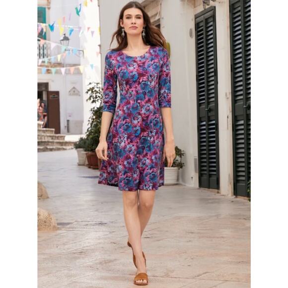 Peruvian Connection Dresses & Skirts - Peruvian Connection Flora Dress Dewberry 100% Pima Cotton NEW Womens Small